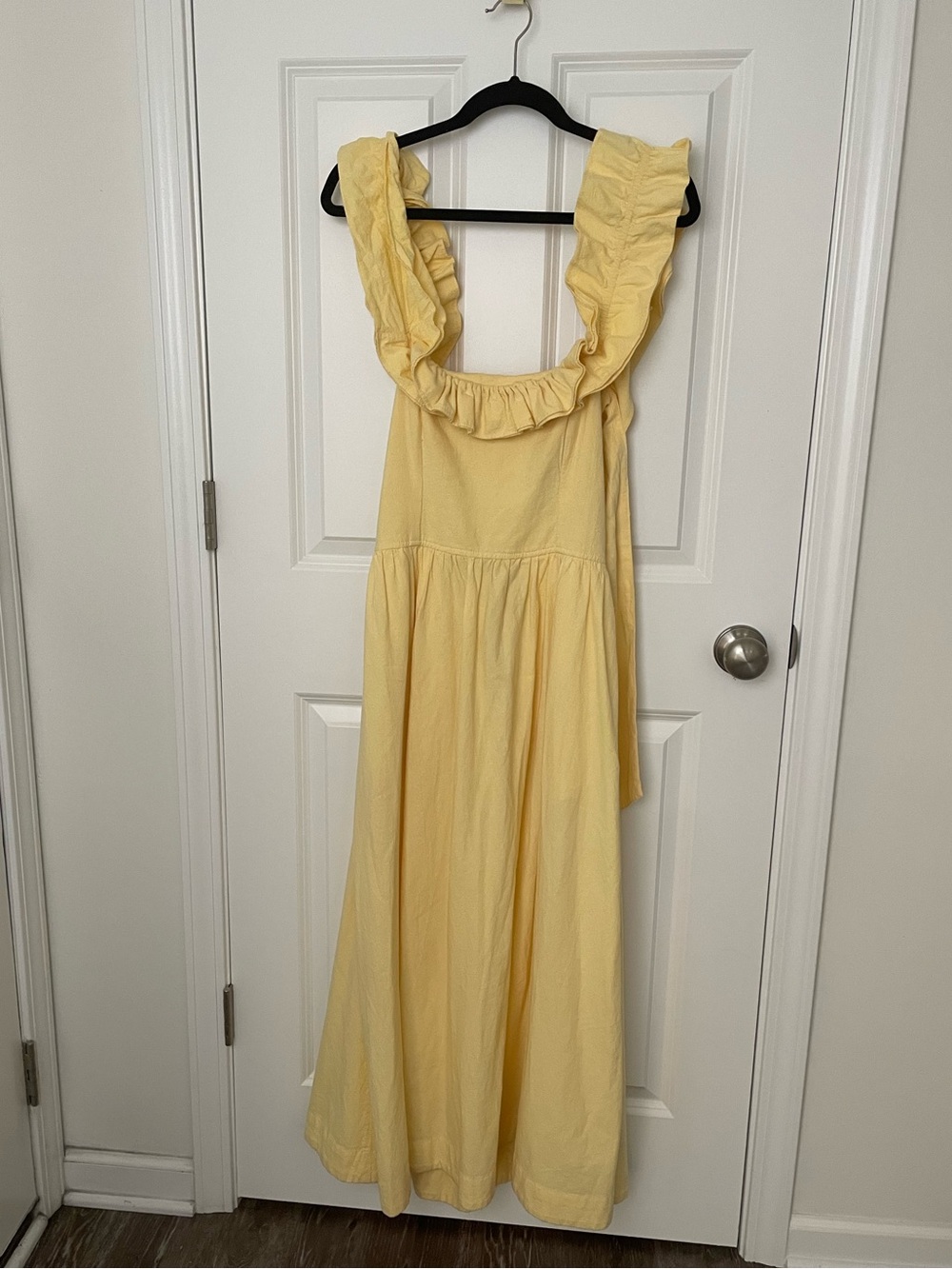 Free People Free Est Ruffle It Up Midi Dress Soft Butter Yellow Size Small